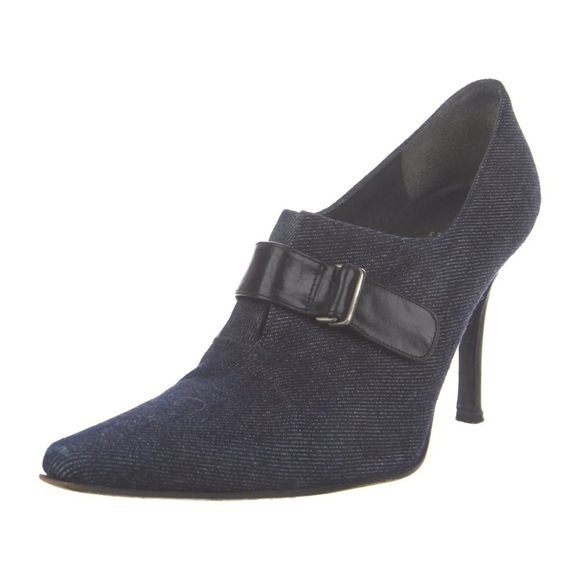 Stuart Weitzman Shoes - Stuart Weitzmen Peep Toe Denim Upper Leather Boots 8.5